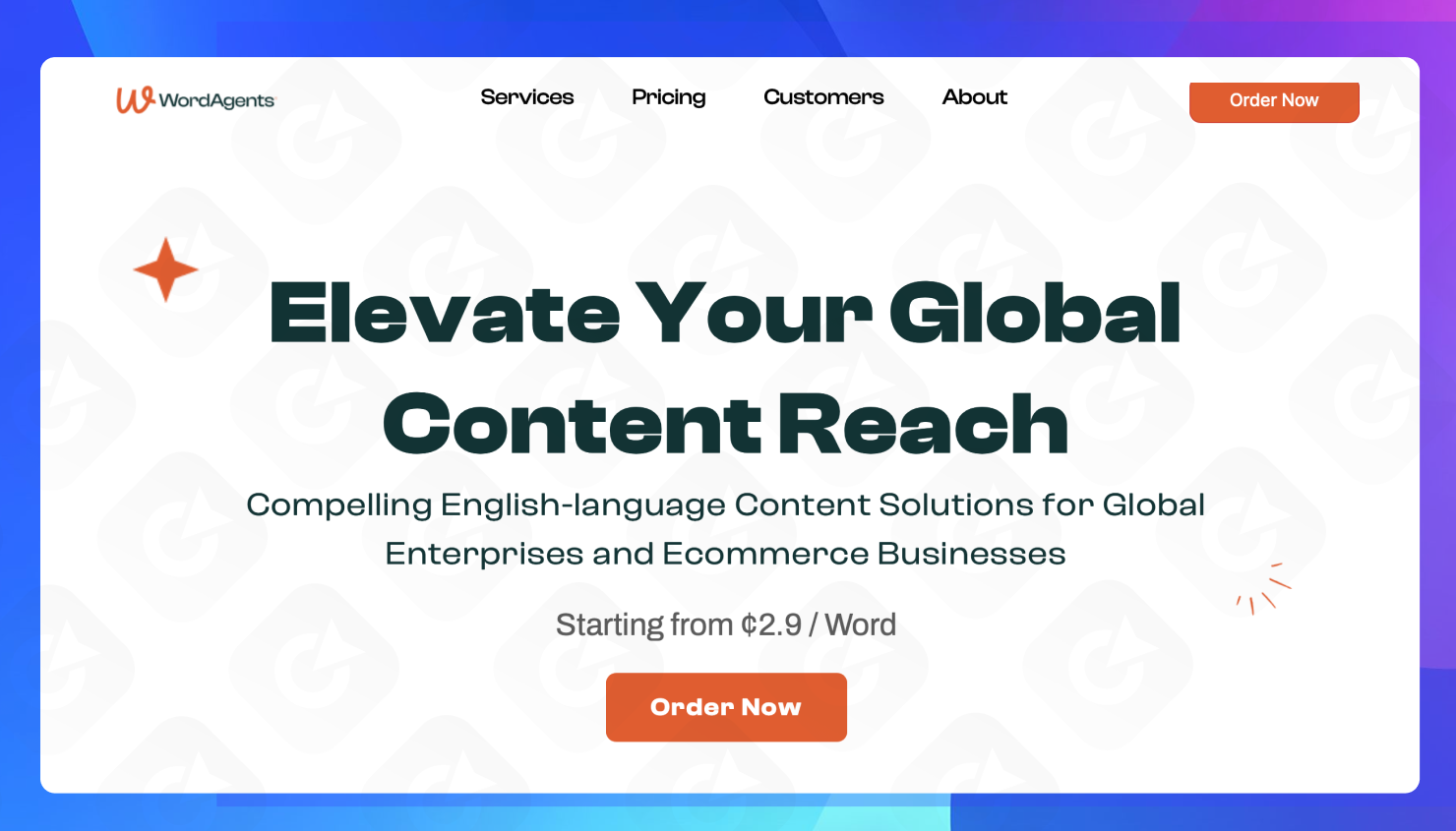 The homepage of the WordAgents website