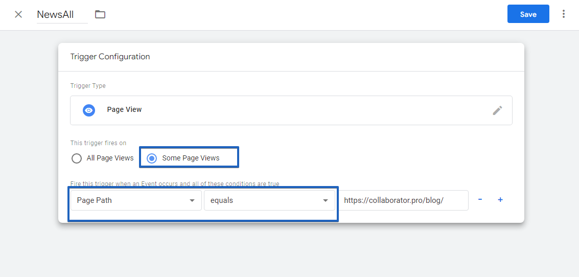 Adding a trigger to a tag when setting up microdata in Google Tag Manager