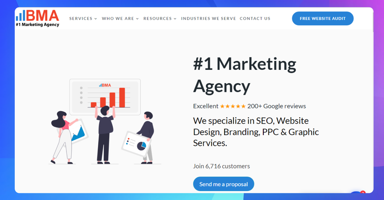 The homepage of the BMA website