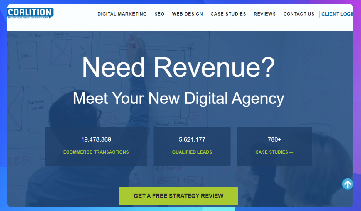 The homepage of the Coalition website