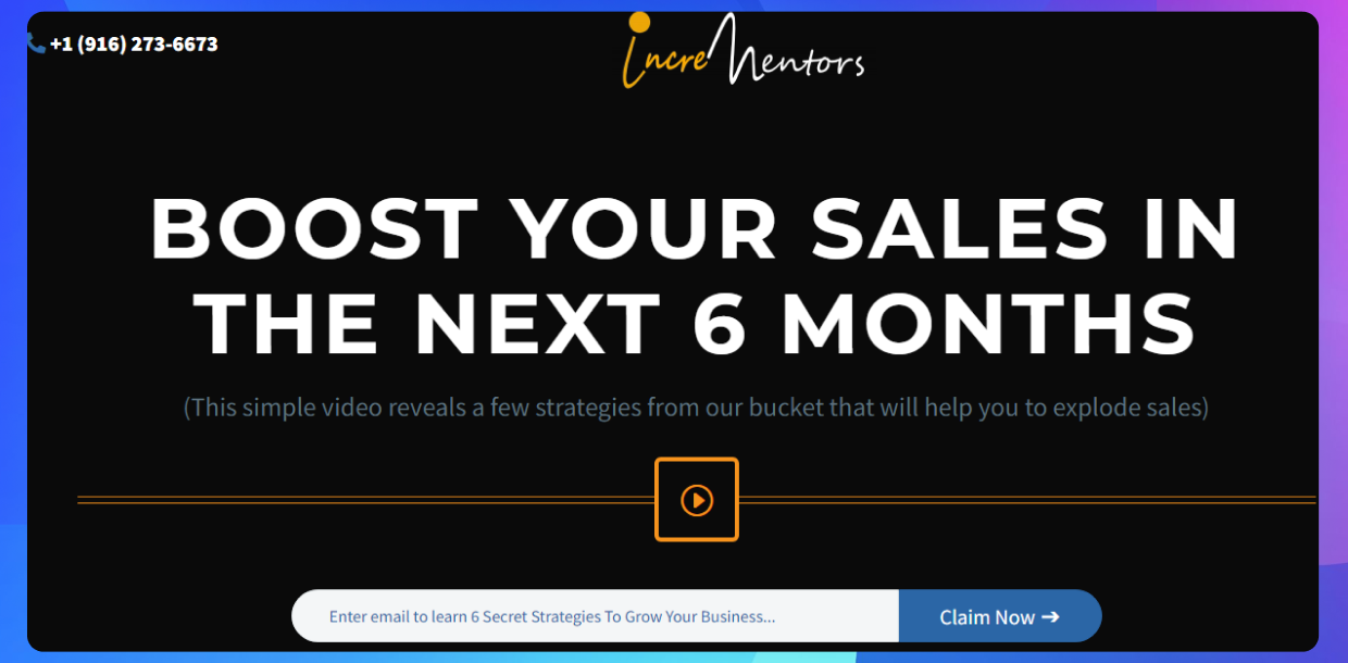 The homepage of the Incrementors website