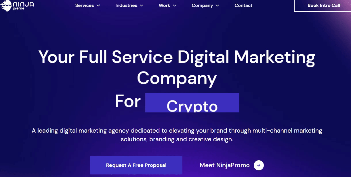 The homepage of the NinjaPromo website