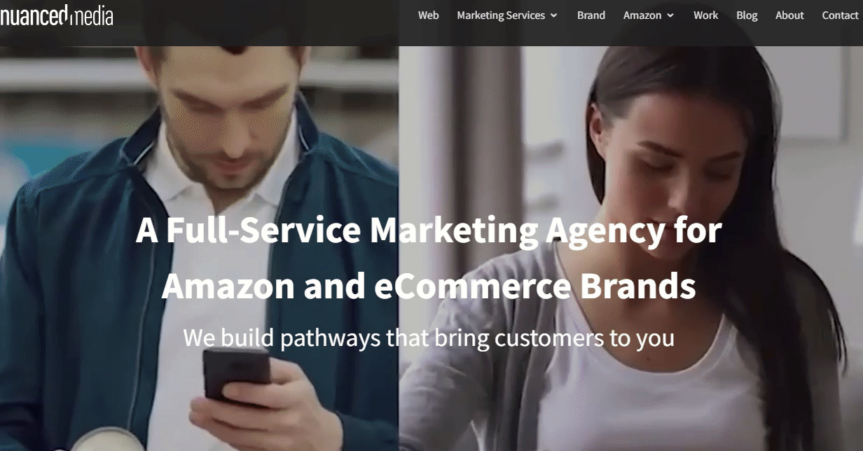 The homepage of the Nuanced Media website