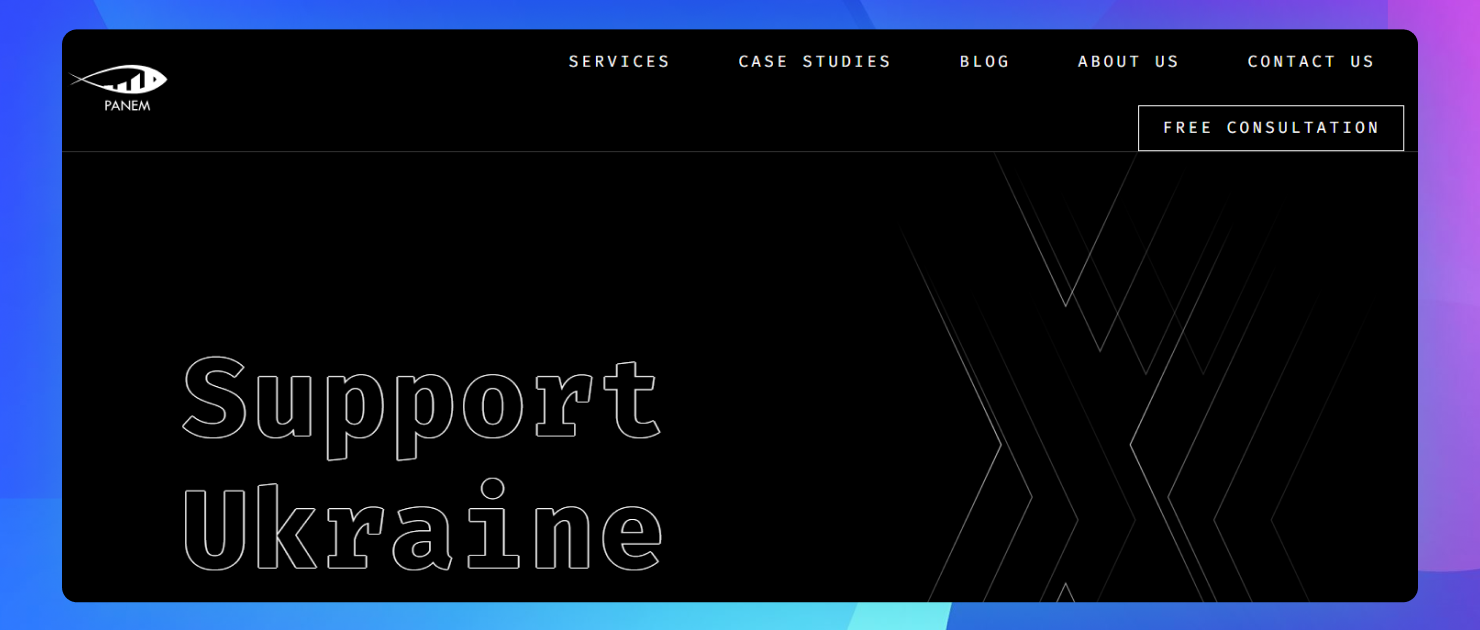 The homepage of the Panem Agency website