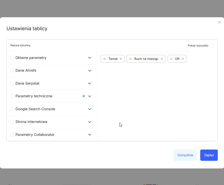 Jak zarządzać kolejnością wyświetlania metryki Google AI Overviews w katalogu Collaborator